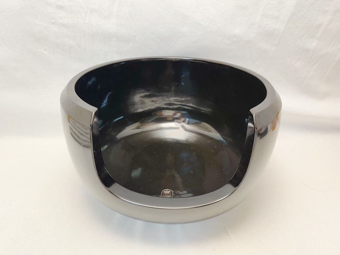 未使用 茶道具 寄神崇白造 桂窯黒真塗 面取土風炉 輪島塗敷板底瓦 火箸灰匙共箱