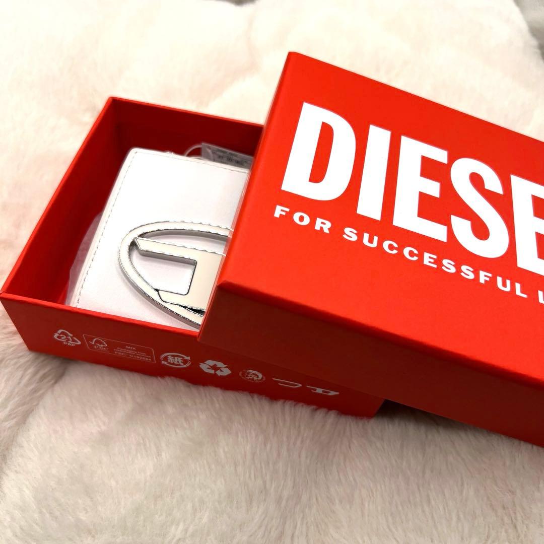 未使用箱付✨DIESEL 1DR 二つ折り財布 ホワイト 牛革