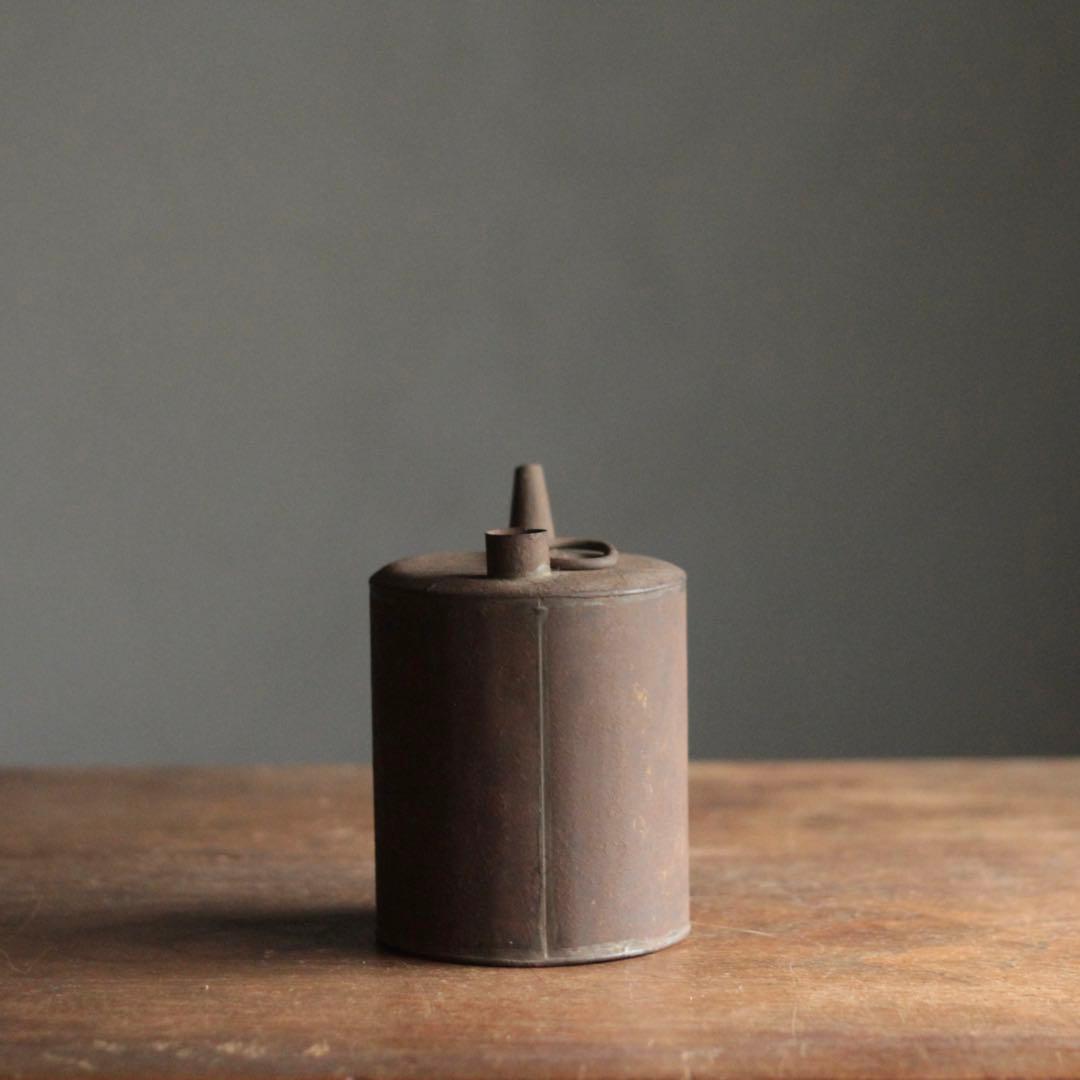 鉄あるいはブリキ 水差し 花入 花器 注器 古道具 アンティーク オブジェ