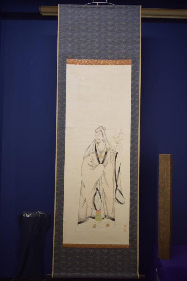 不詳/作者不詳/人物図/中国画/韓国画/布袋屋掛軸HI-873