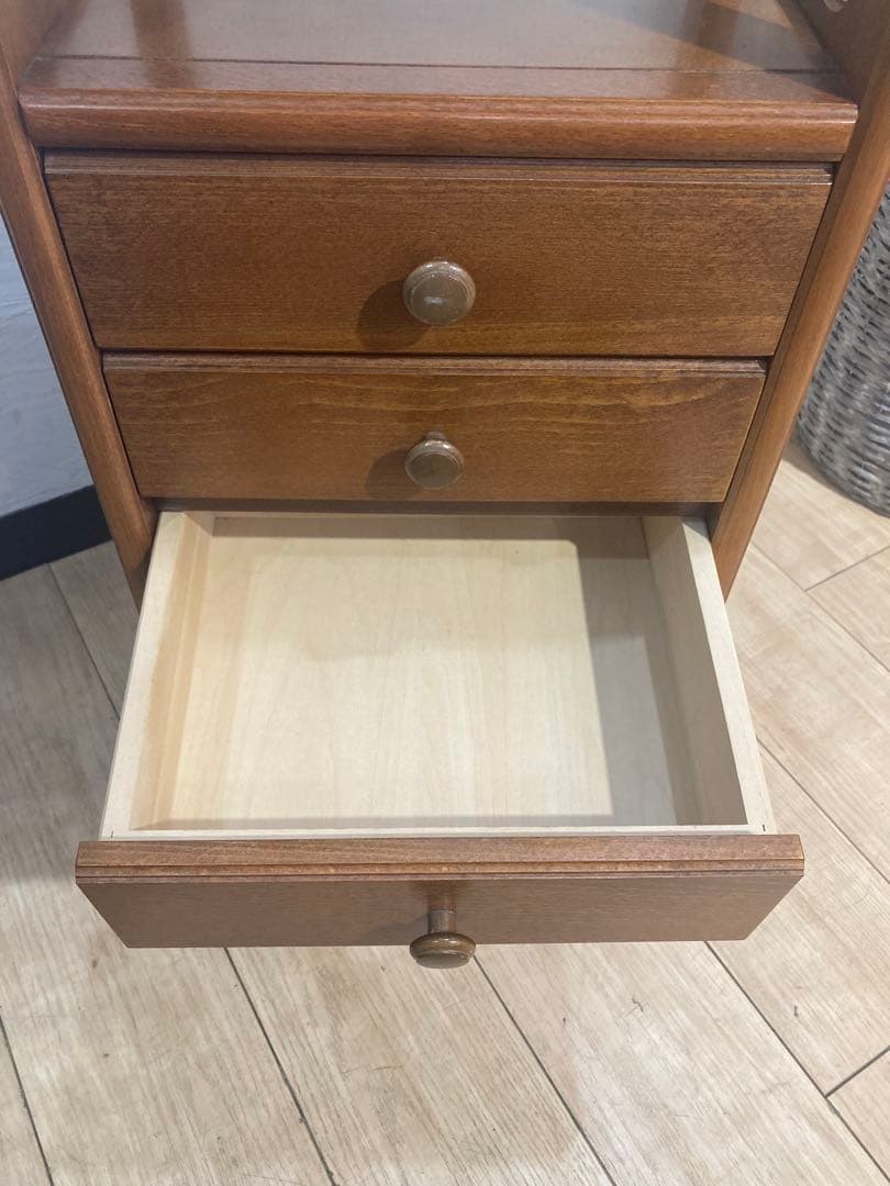 オールドカリモク　木製　棚　5段キャビネット　引き出し　アンティーク　レトロ