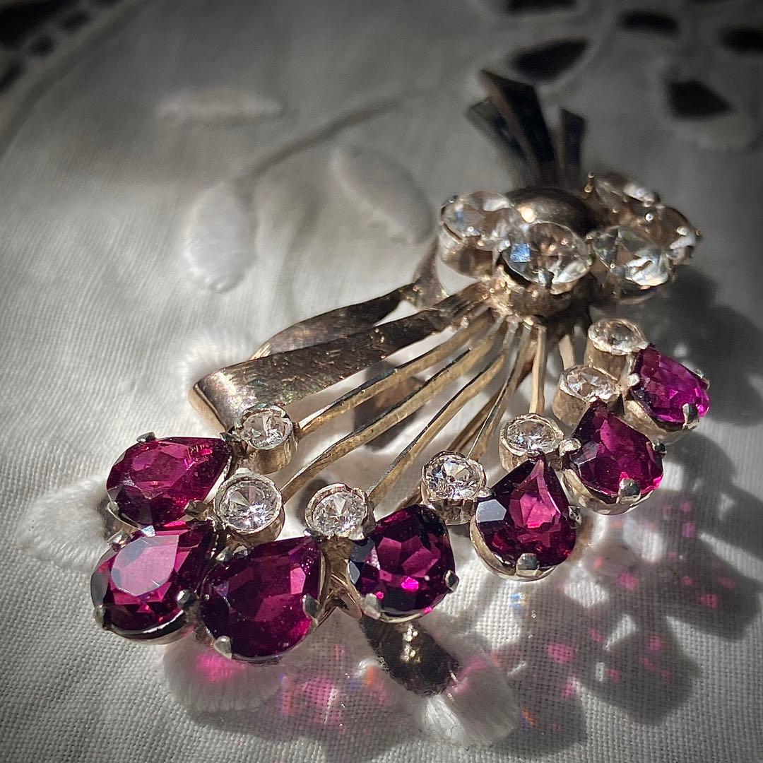 ビンテージ　天然ロードライトガーネット　　 ブローチ