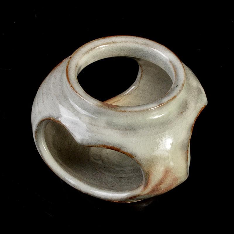 茶道具　萩焼　水尾峰雪作　蓋置　共箱　V　6013