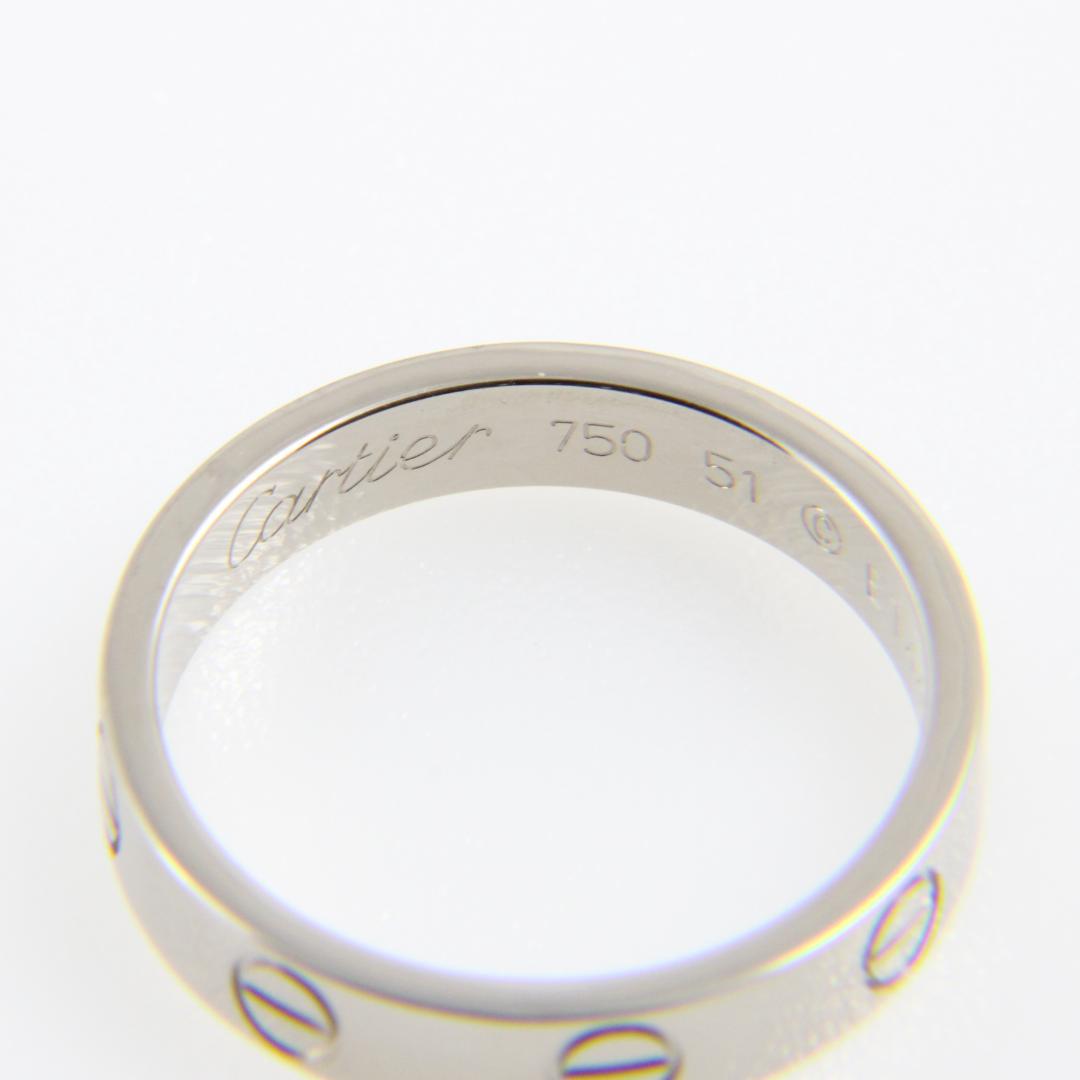 【磨き済み】 カルティエ ミニラブリング　K18　ホワイトゴールド　11号