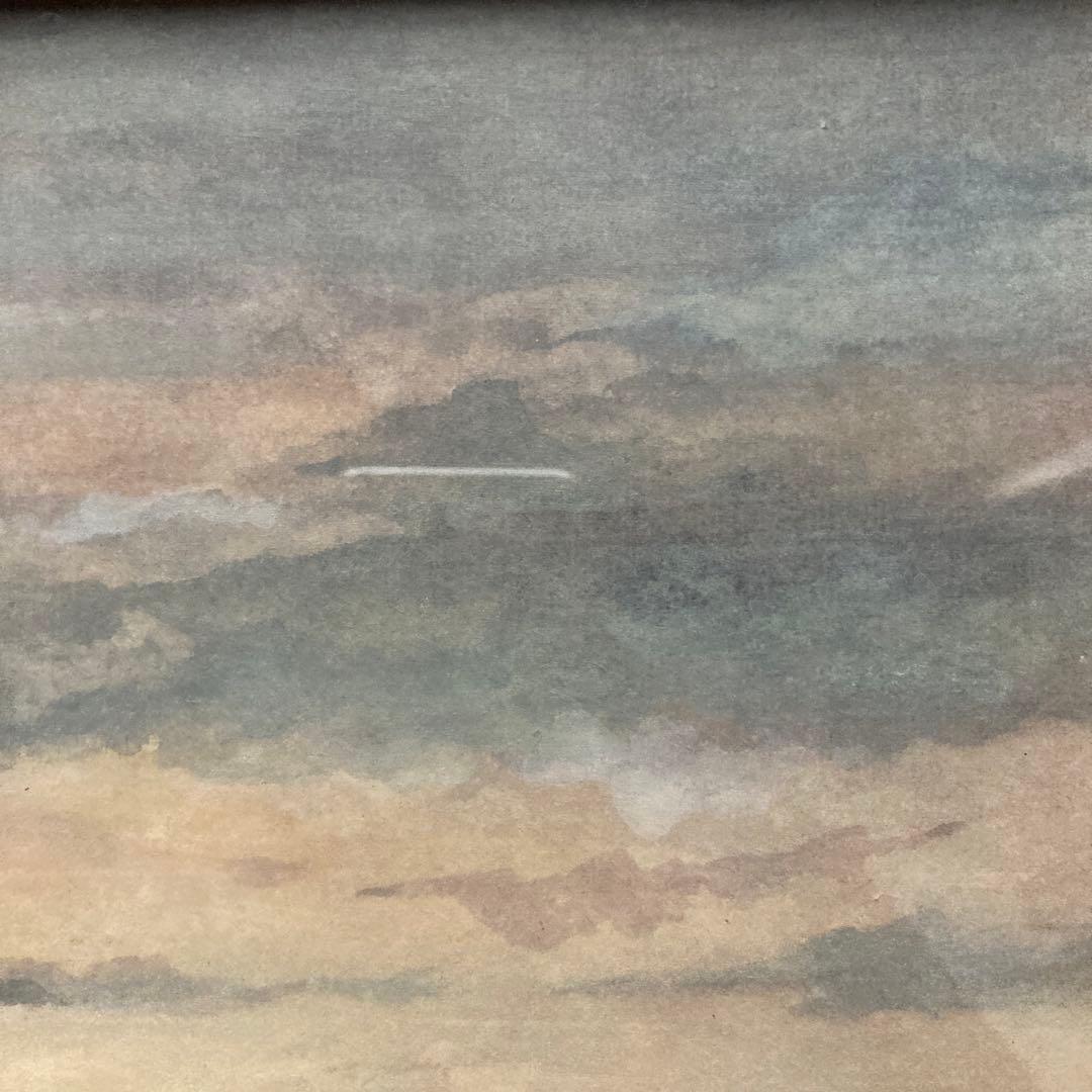 日本画 作者不詳(印あり) 風景画　額縁57×64絵37×44cm