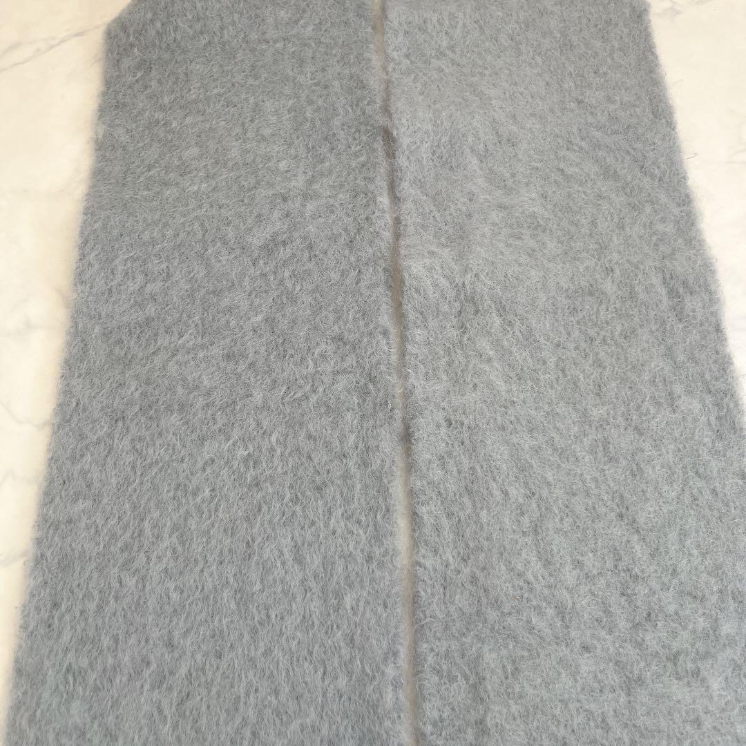 LOEWE ロエベ モヘヤ ウール マフラー アナグラム レザー ロゴ