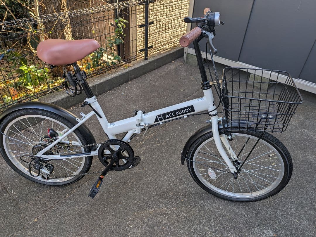 【千葉県引取限定】ACE BUDDY 折りたたみ自転車 ホワイト　美品