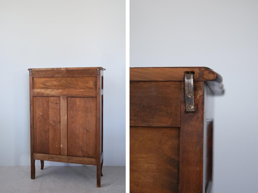 フランスアンティーク木製ブックケースキャビネット/本棚/食器棚/飾棚90-247