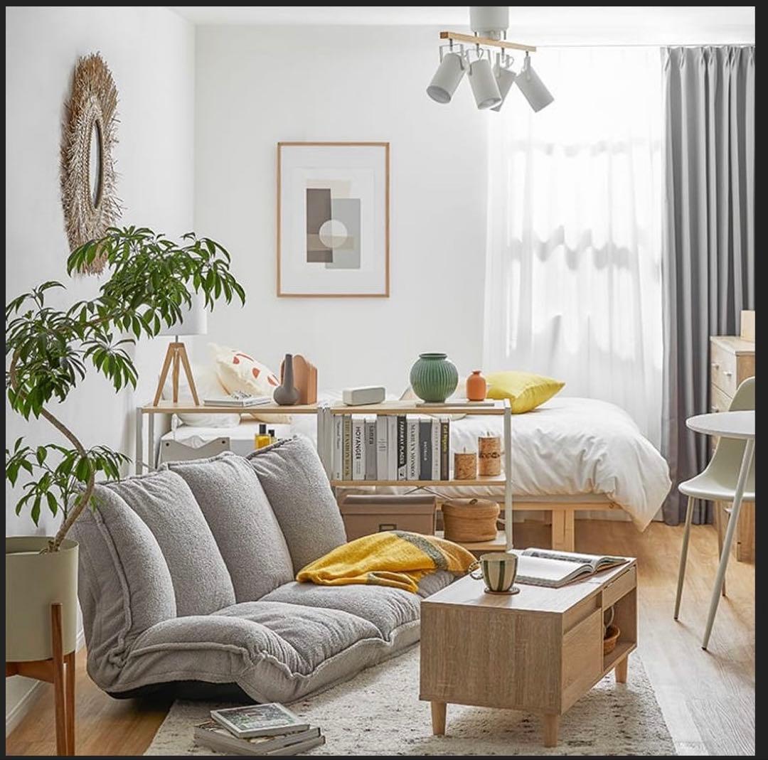 LOWYA ホワイト/ナチュラル 4灯シーリングライト