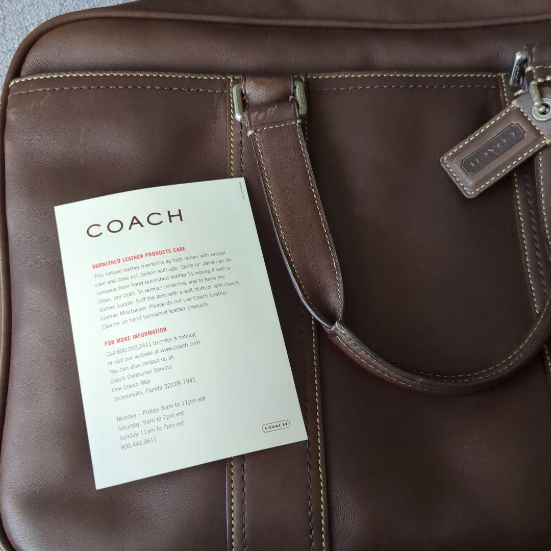 n*a様 コーチ ブラウンレザー ビジネスバッグ