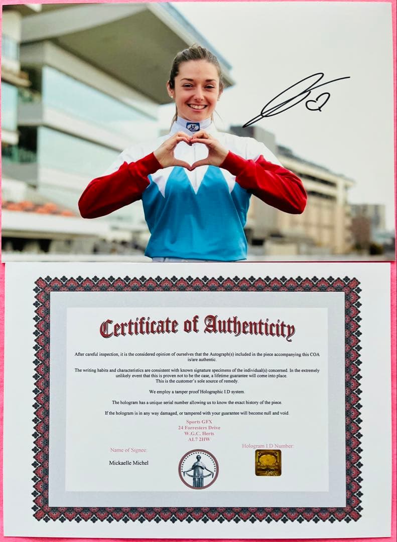 ミカエル・ミシェル 直筆サイン付き写真 南関東競馬 JRA 証明書付き1枚②