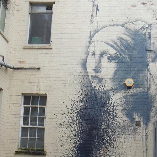 限定マット額装品/バンクシー/Girl With A Pierced