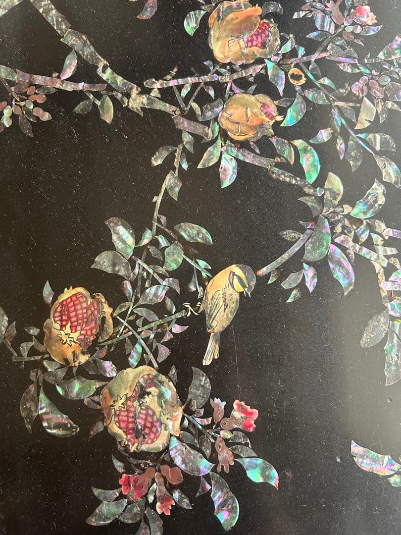 ①螺鈿細工　箪笥　アンティーク　難あり