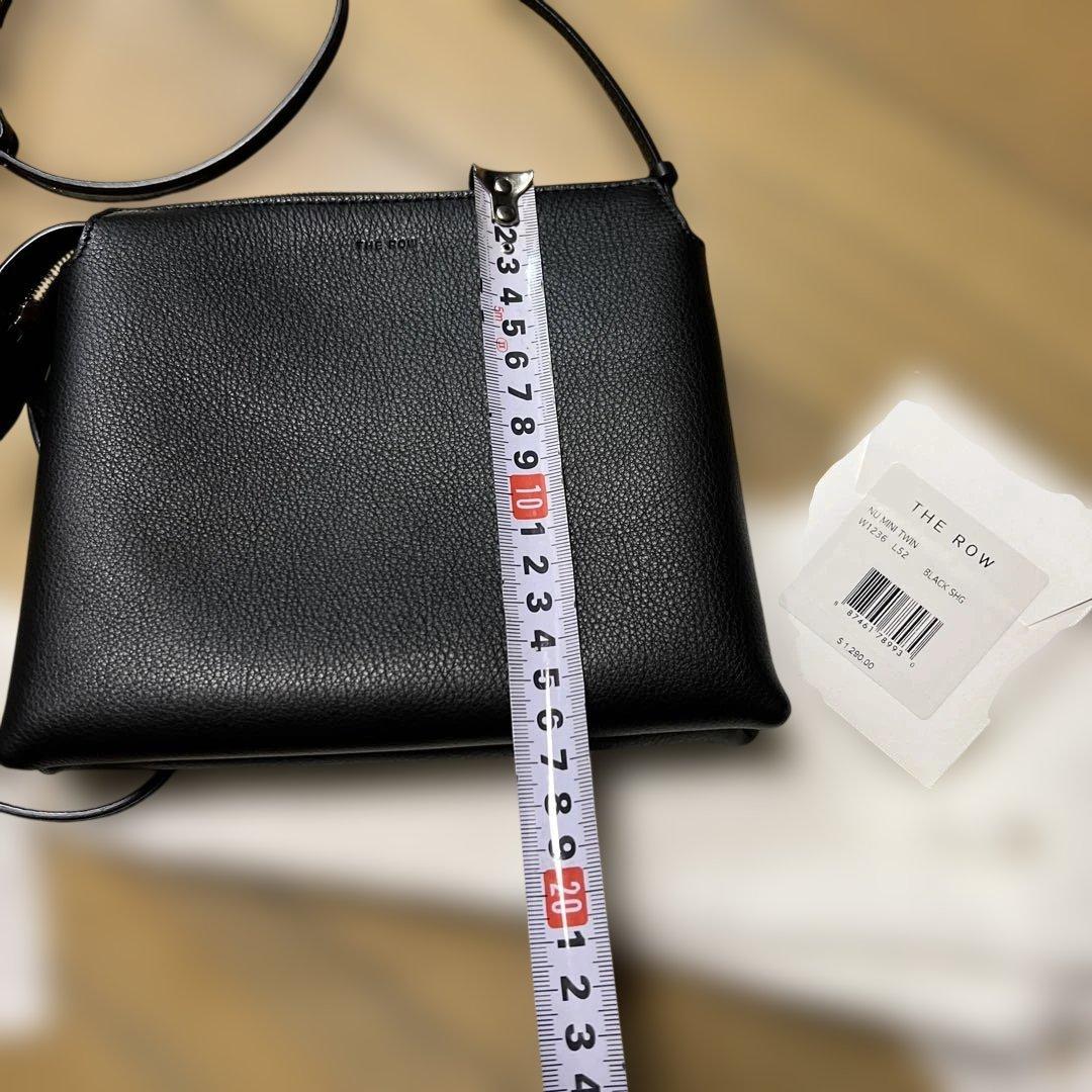 THE ROW nu mini twinブラックレザー ショルダーバッグ