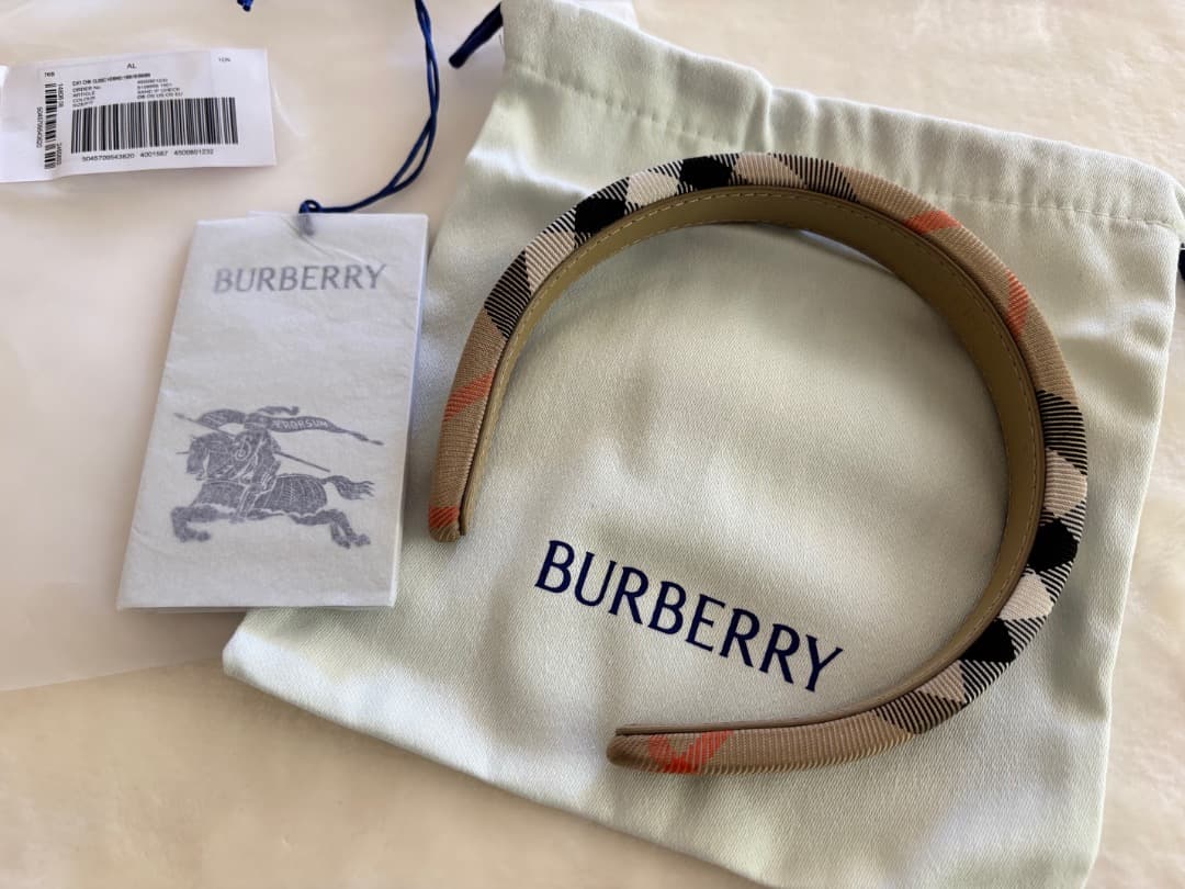 未使用【BURBERRY】2025　チェック ナイロン ヘッドバンド