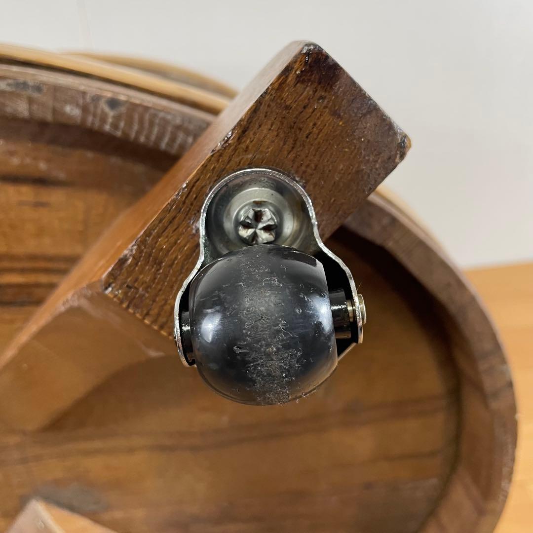 【良品】イタリア製 木製 サイドテーブル ワゴン キャスター付き ハンドペイント