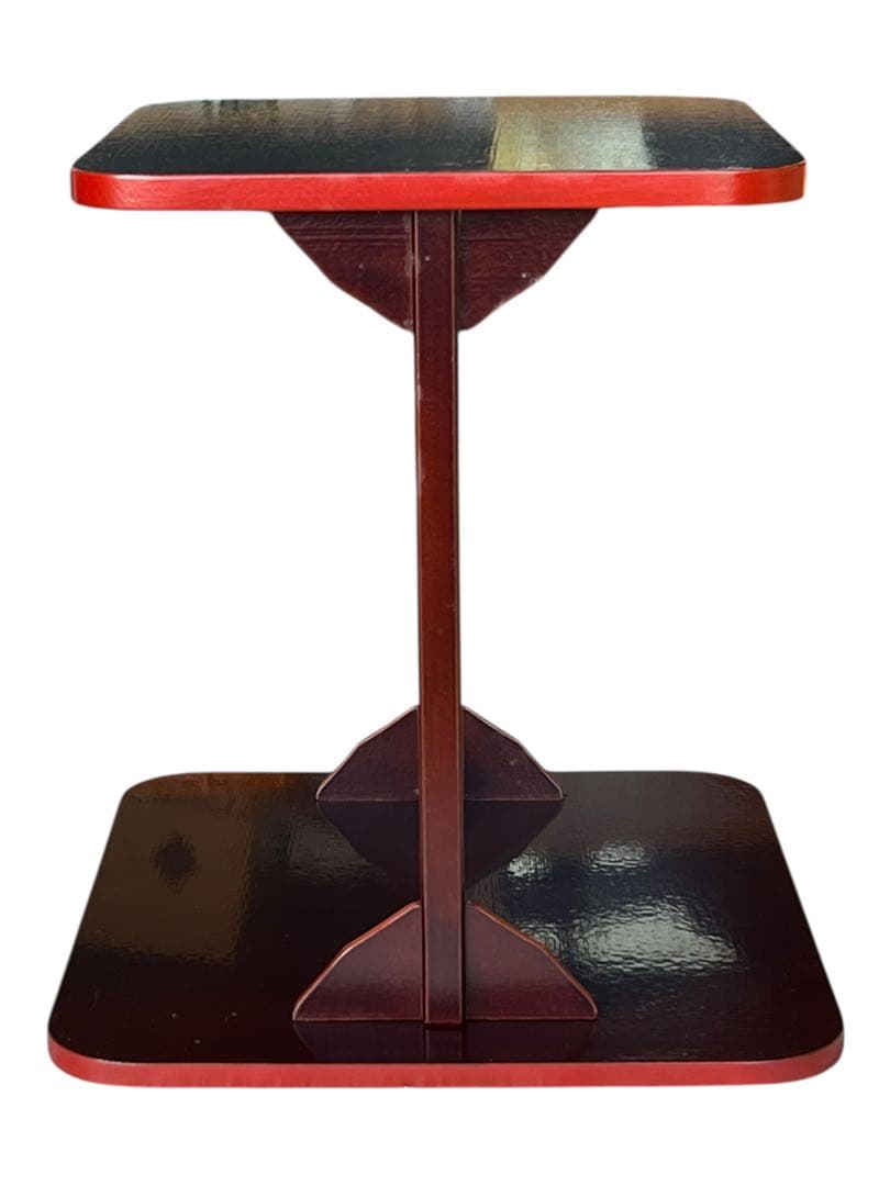 四方棚 茶道具 桐箱付 塗師作 蒔絵風 飾り棚 39cm