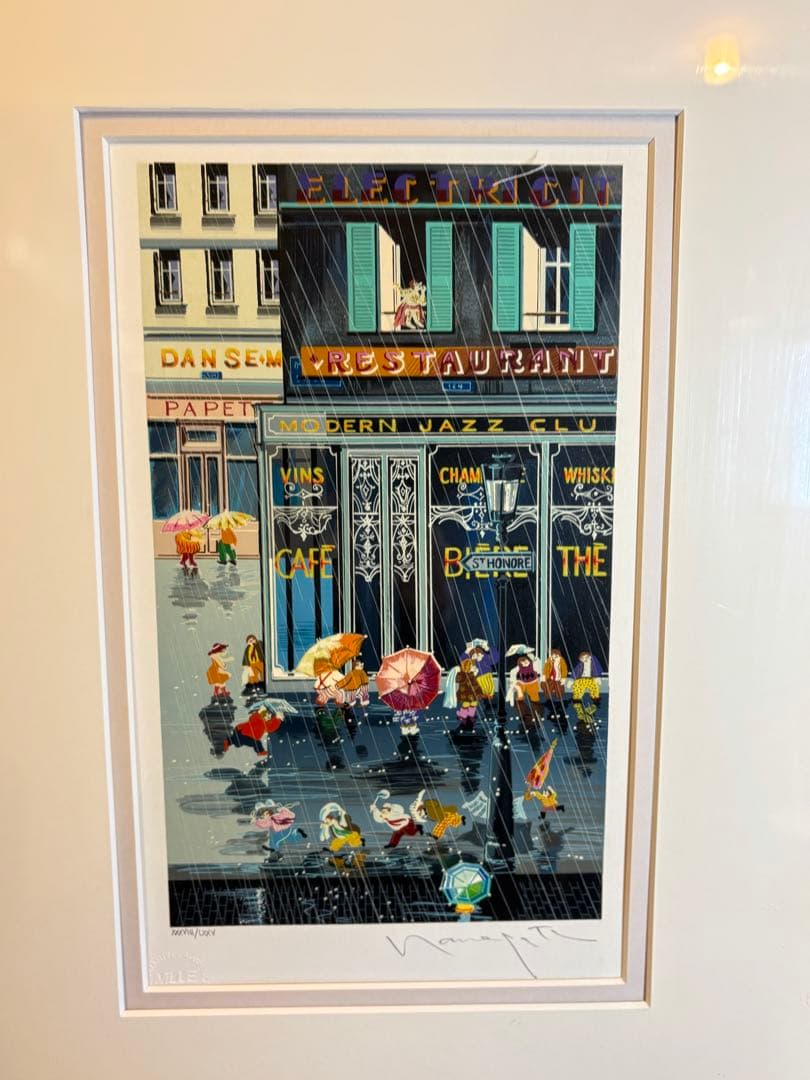 [真作] ヒロ・ヤマガタ 秋『土砂降り』 シルクスクリーン 75/38直筆サイン