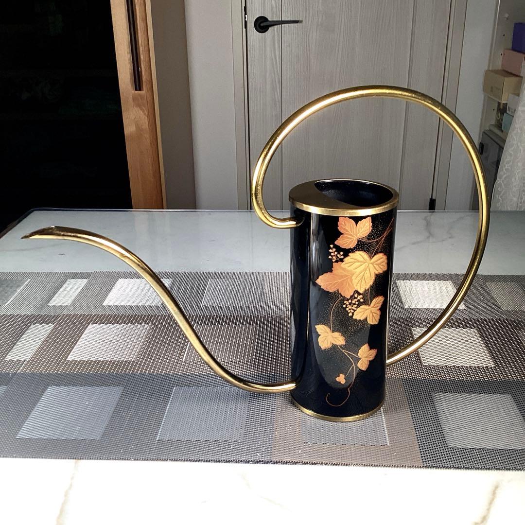 『未使用•痛み』　会津塗　ジョウロ　金彩絵