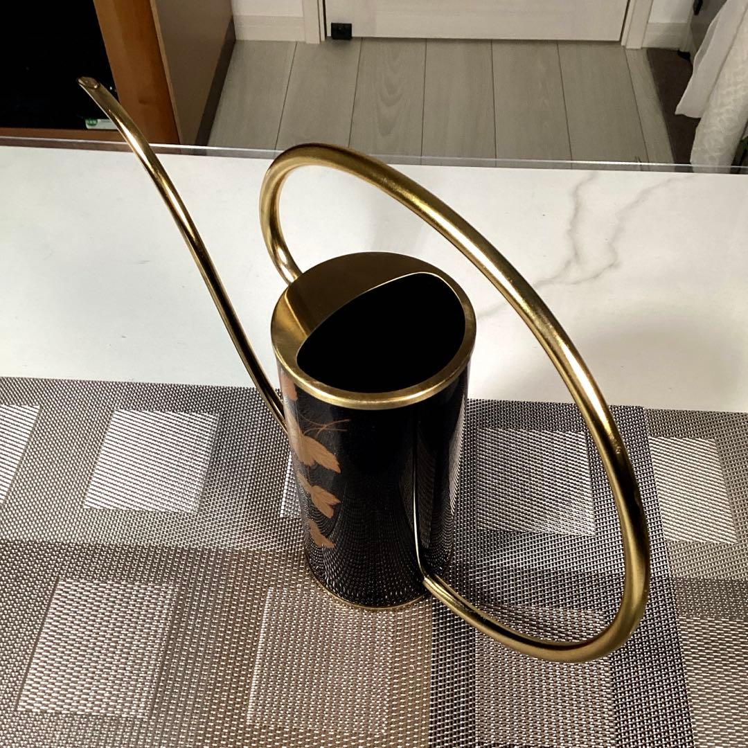 『未使用•痛み』　会津塗　ジョウロ　金彩絵