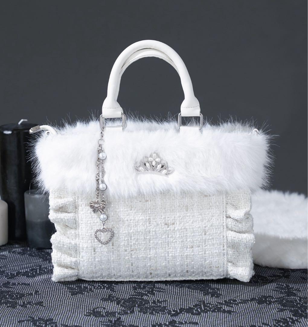 Palelfy ファーツイード姫痛バ オフホワイト パルエルフィー