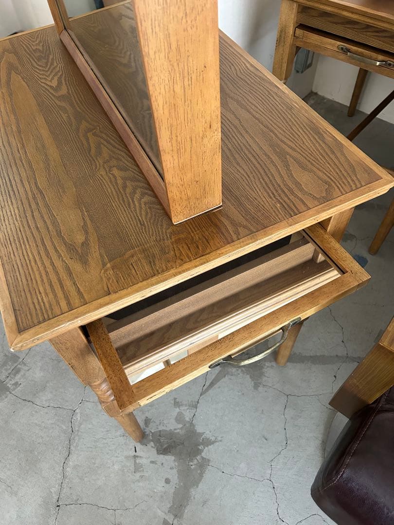 【中古】美容室両面鏡セット面 木製アンティーク 1台 その2