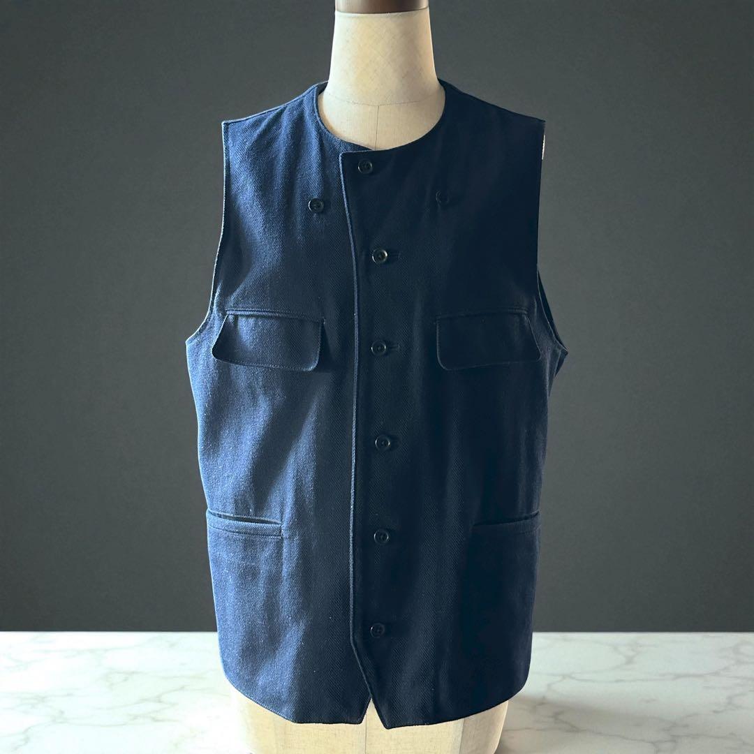 アディクトクローズ ADDICT CLOTHES ネイビー コットン混紡 ベスト