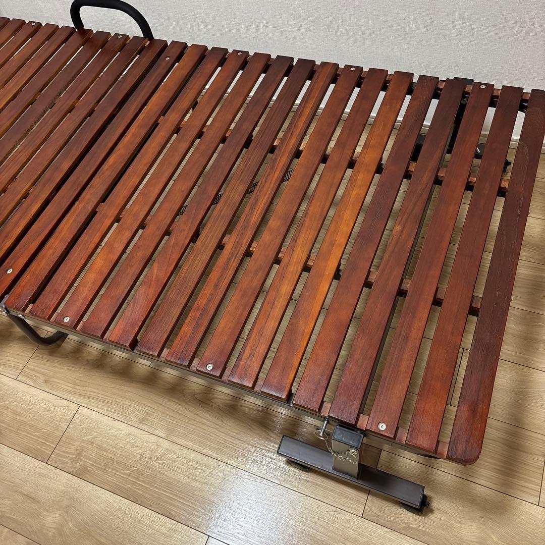 ミニマル　折りたたみベッド ダークブラウン シングルサイズ