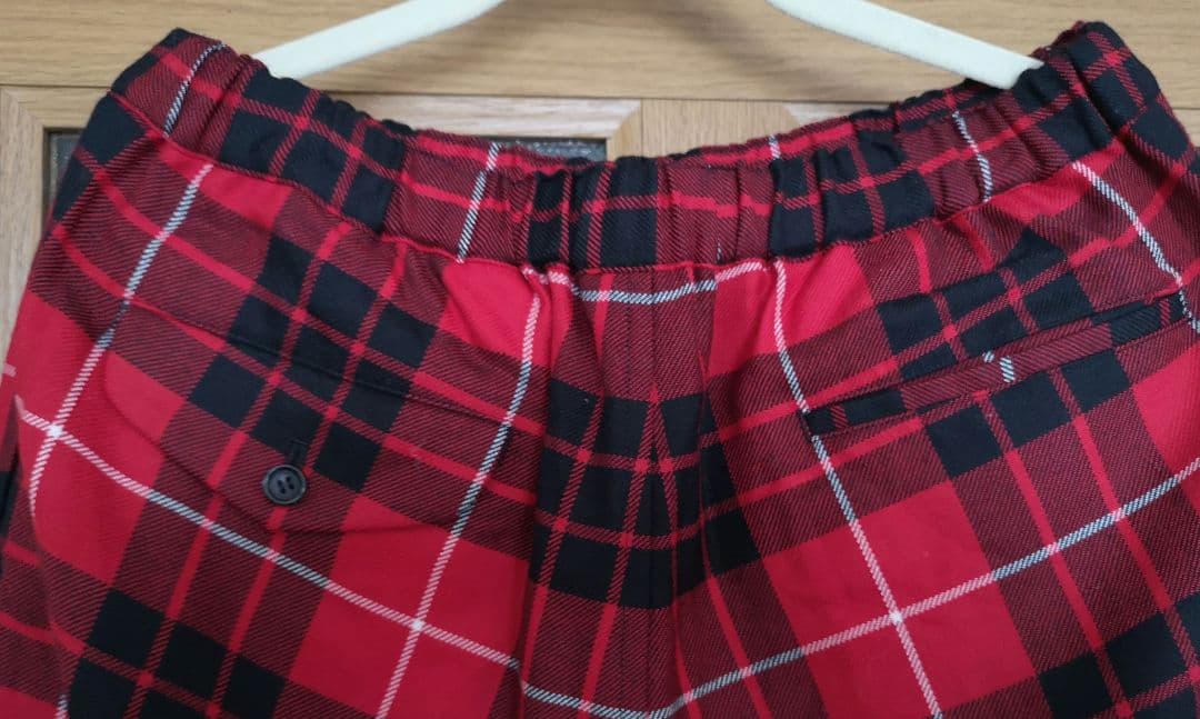 ブラック コムデギャルソン チェックサルエルパンツ