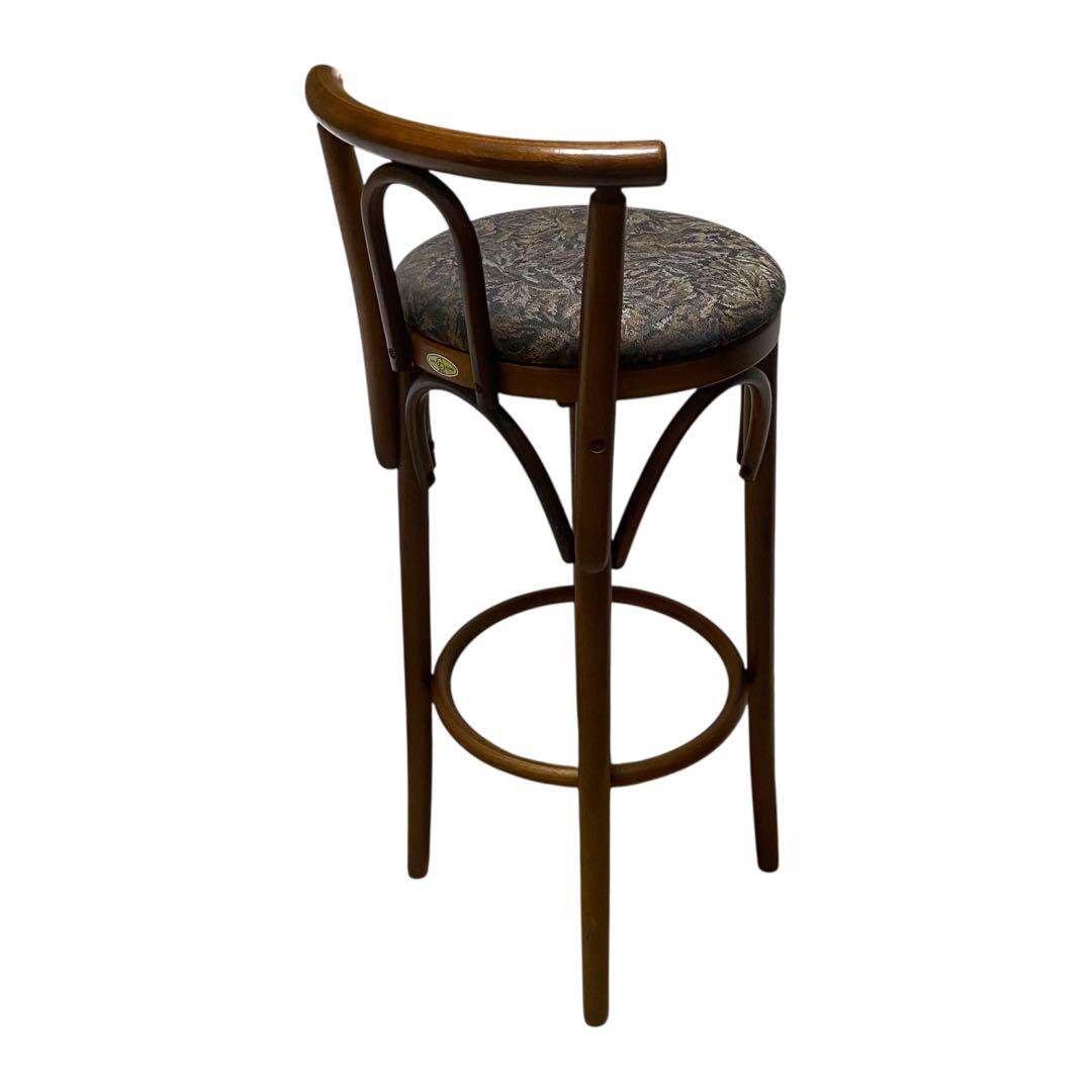 木製 カウンターチェア ハイバースツール 曲木デザイン クッション座面 ①