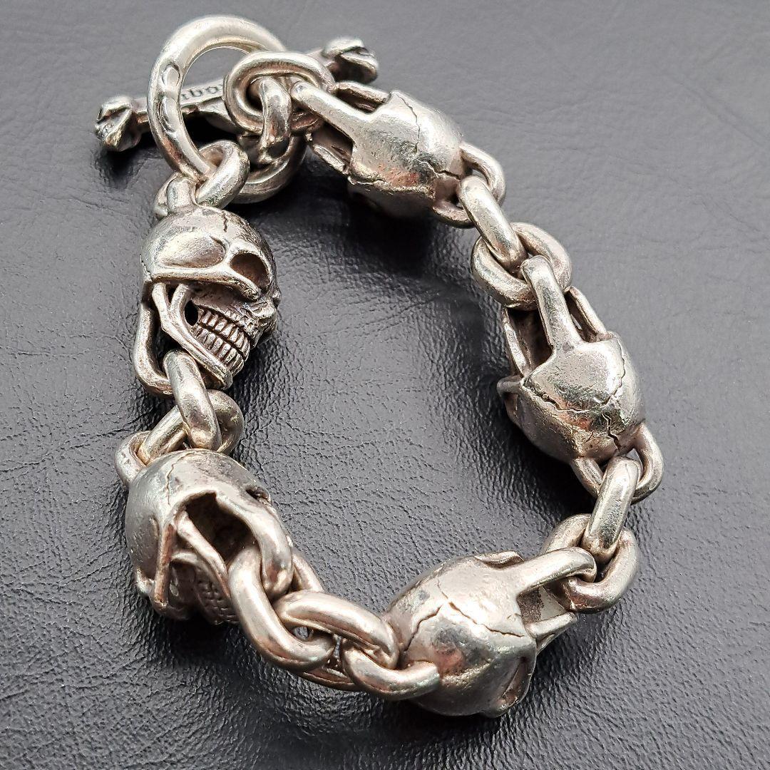 ブレスレット バングル スカル ５スカル 髑髏 ドクロ シルバー