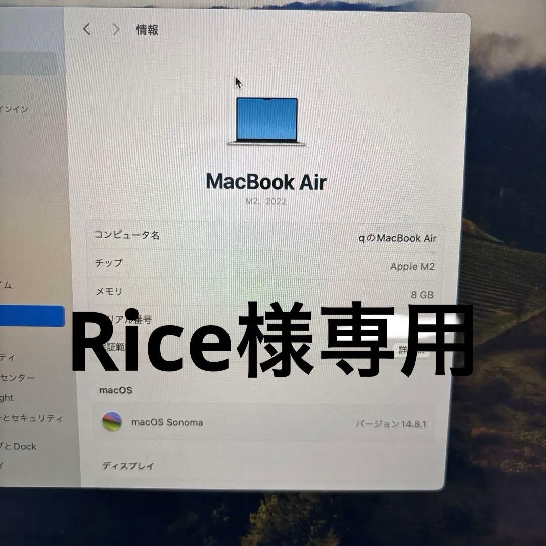 Apple MacBook Air 2022年購入