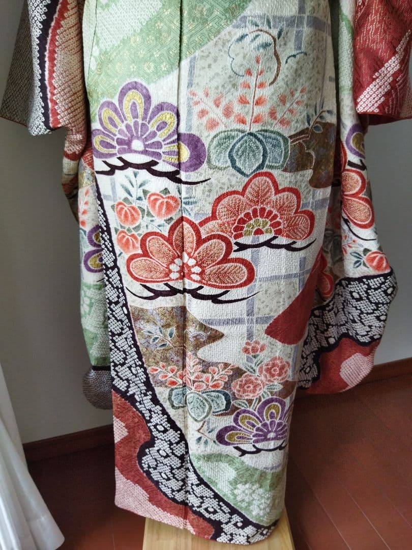 ゆうこ様　424.総絞り　振袖と袋帯の２点セット 正絹　フルセット　成人式