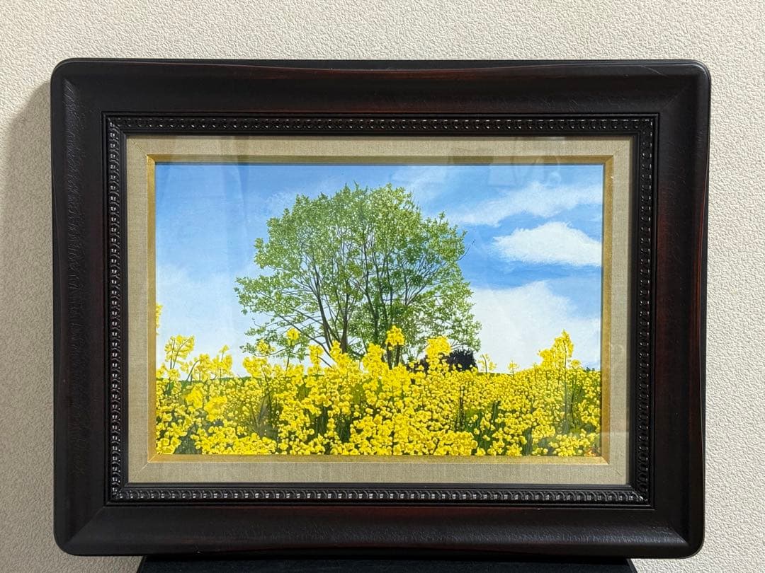 洋画家・百瀬智宏 【花の風】風景画 油彩画 在銘　送料込み