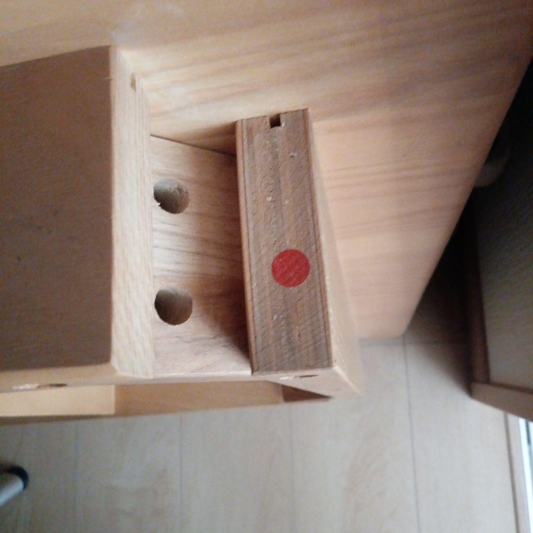 タモ材 ダイニングテーブル 引き出し付き