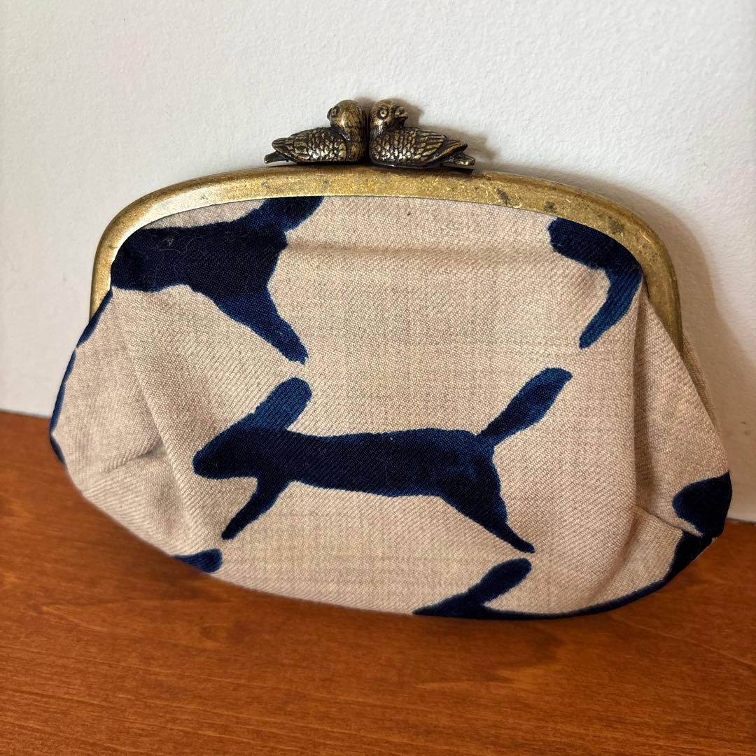 【再値下げ！売り切りたい！】ミナペルホネン　がま口ポーチ　Runrunrun