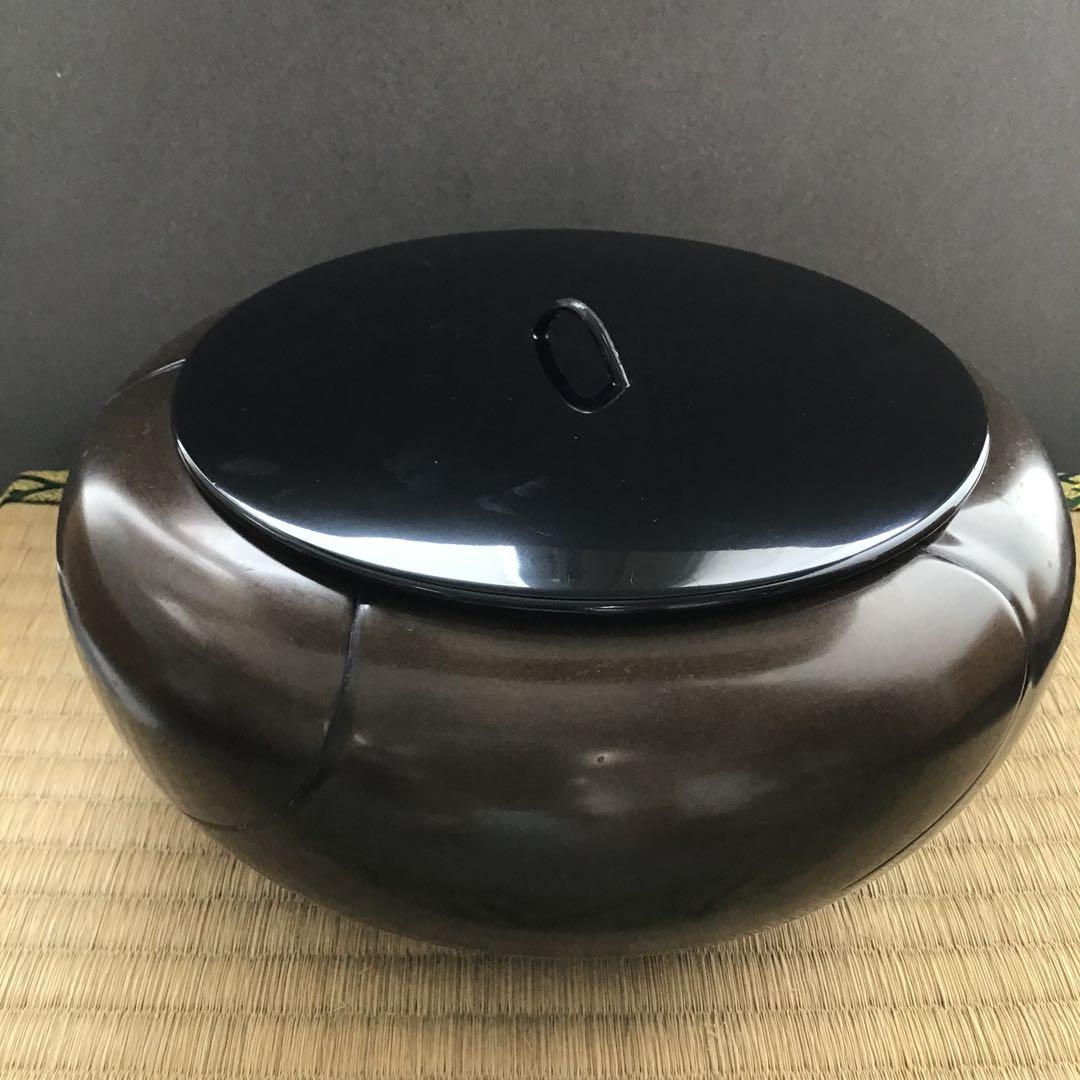 茶道具　水指　捻子梅水指(金属製)塗の蓋付　駒方米山作　共箱　紙箱　S246MS