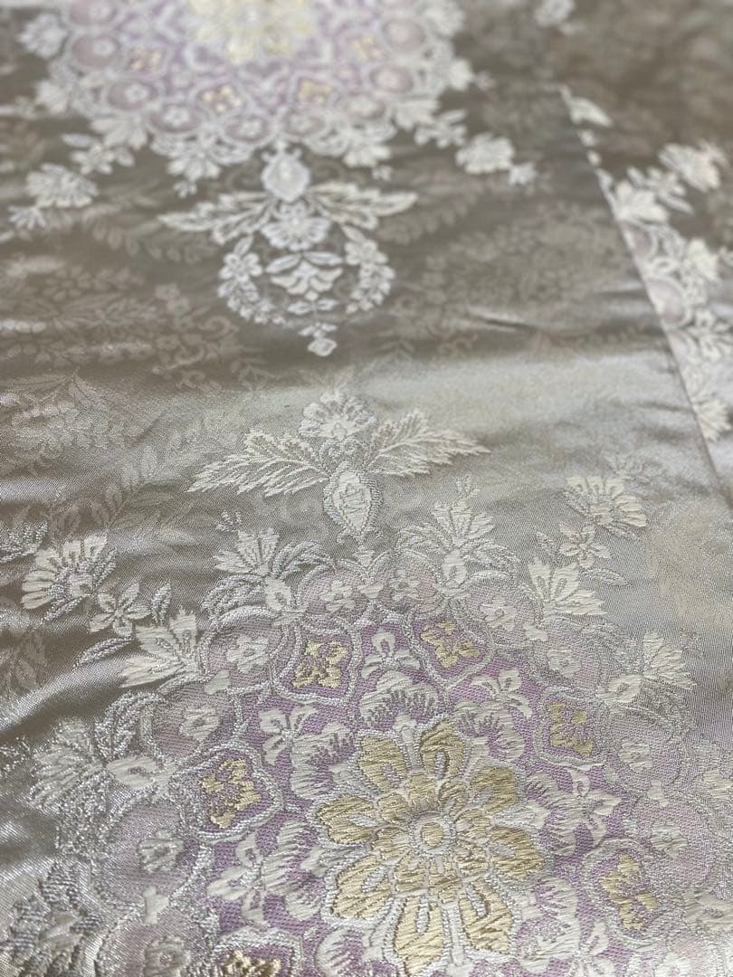 振袖フルセット！　流行りのニュアンスカラーに大きな花柄　くすみ水色地です♪