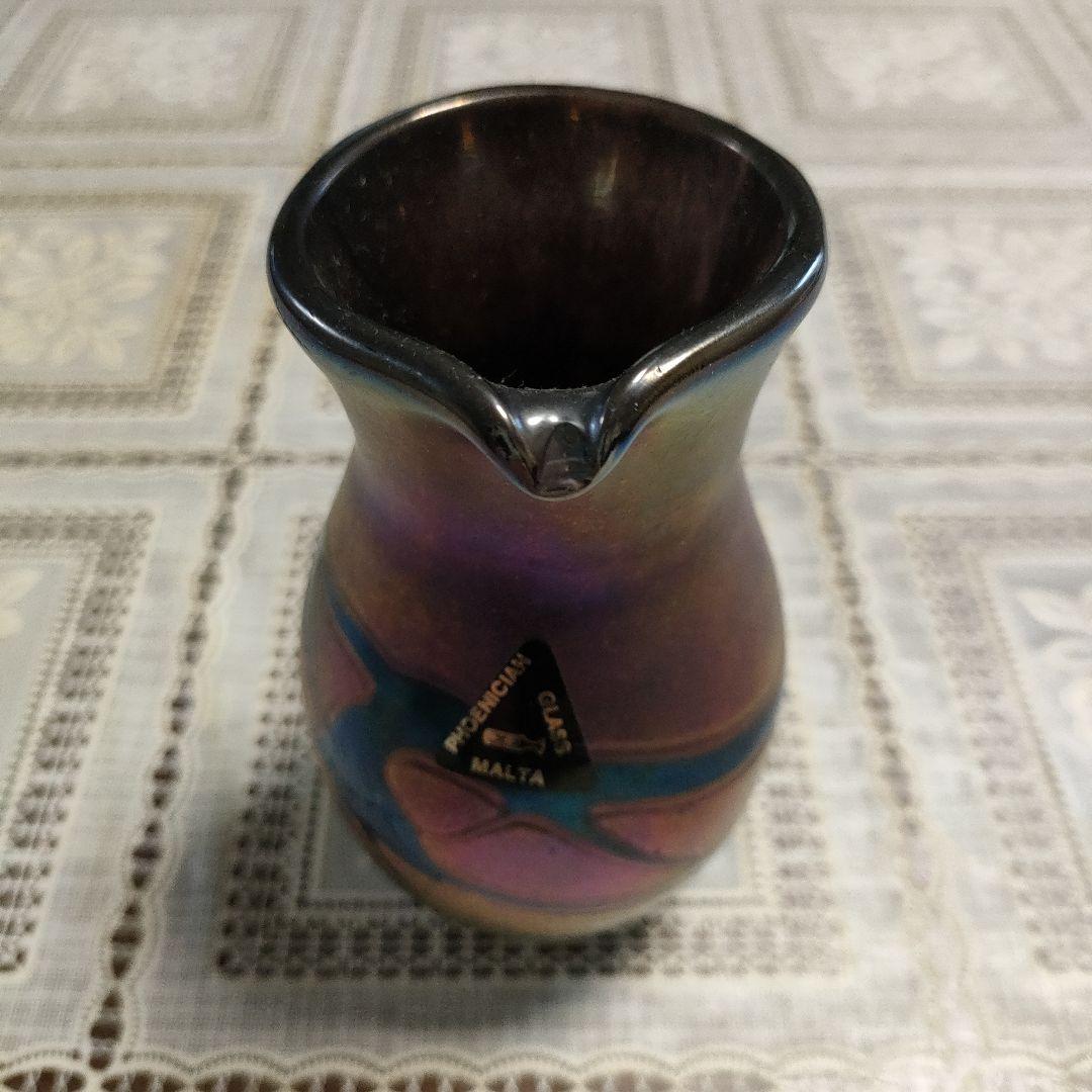 \"未使用\" フェニキアン・グラス ラスター彩『 花瓶』地中海マルタ1993年製