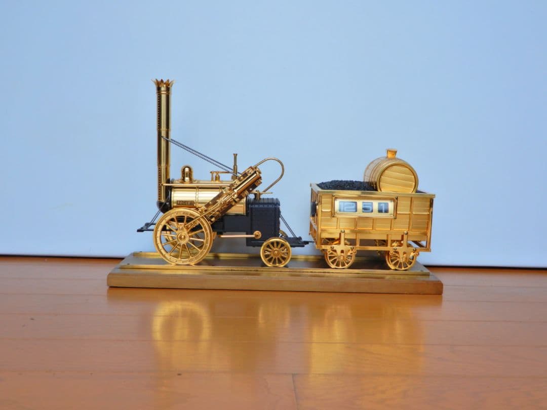 【昭和レトロ 希少】ロバート・スチーブンソン ロケット号 デジタルクロック搭載