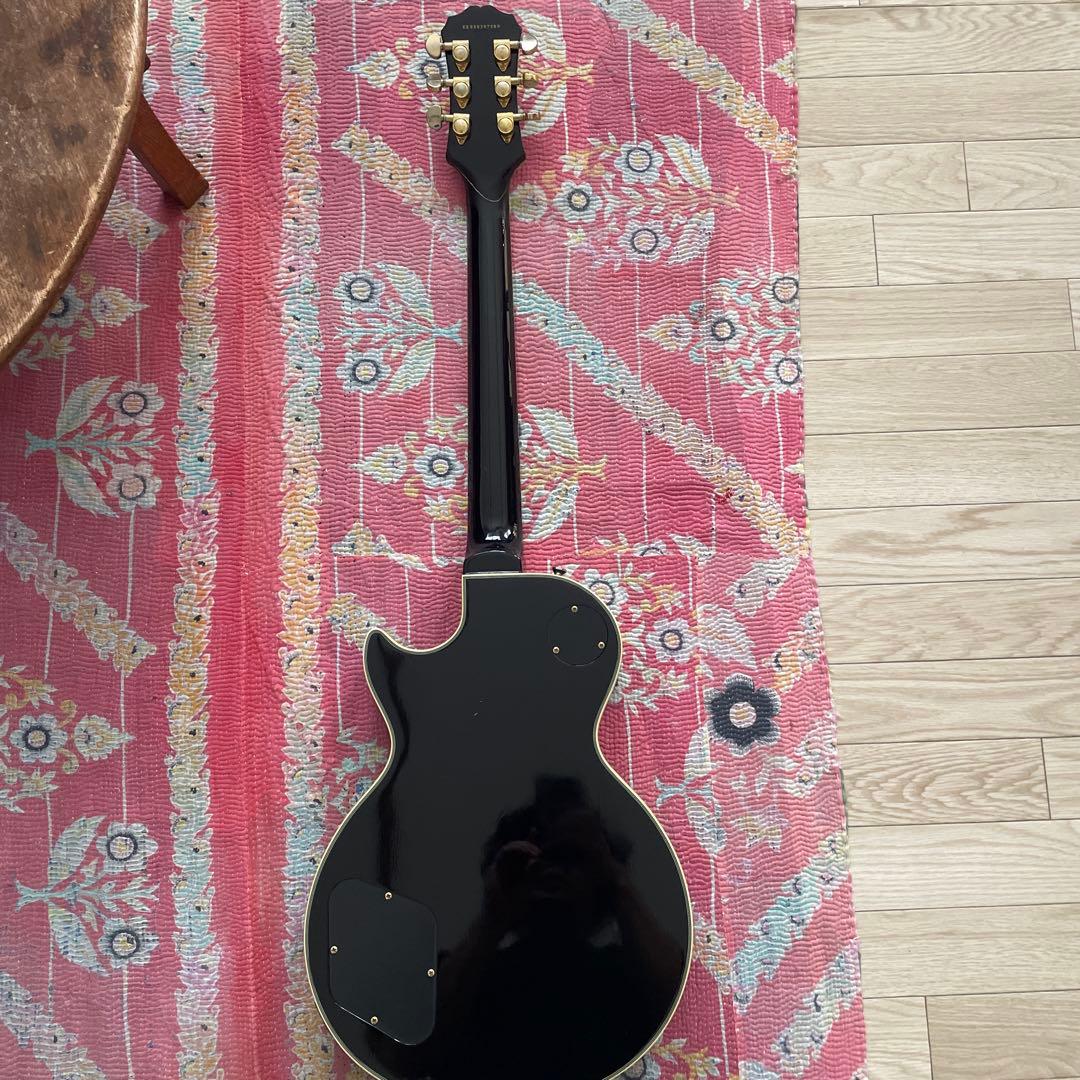 エピフォン　レスポールカスタム ブラック　ネック折れ補修あり