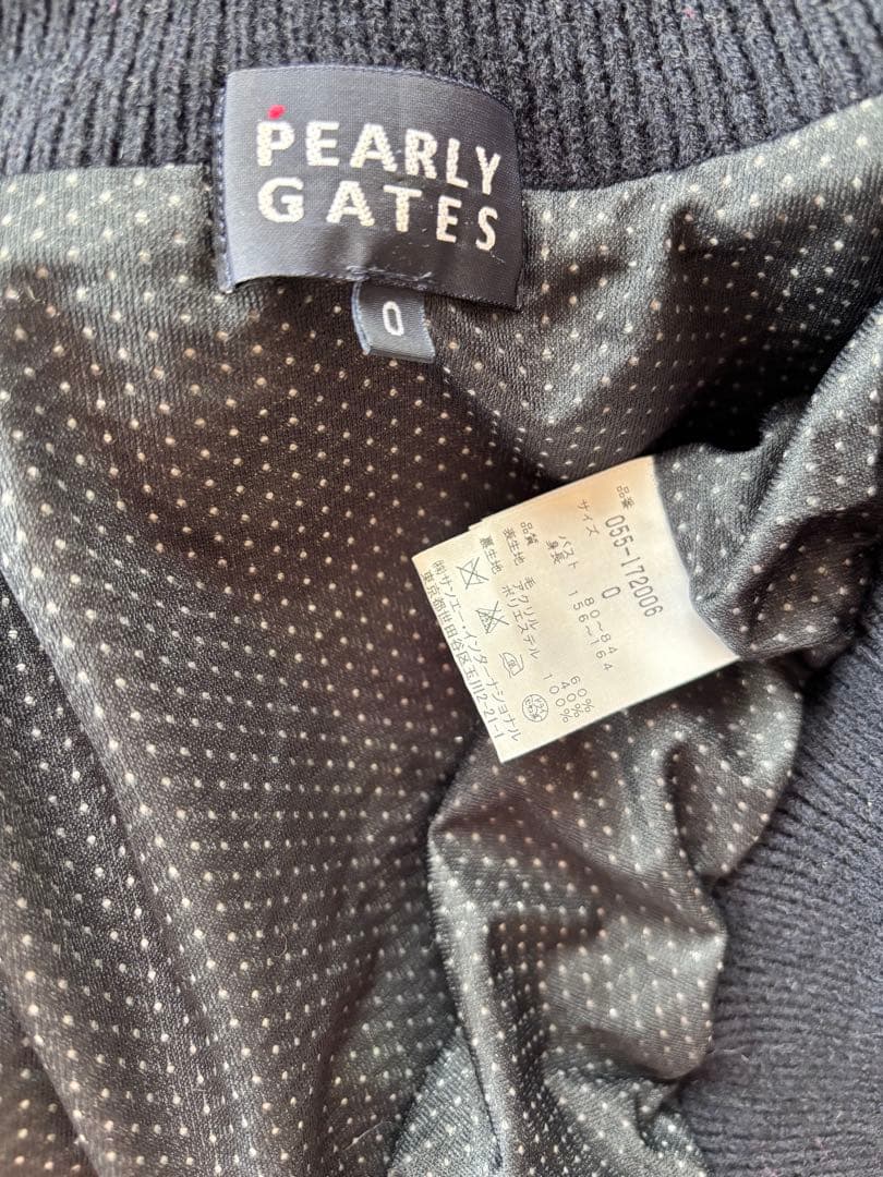 美品　パーリーゲイツ　防風防寒　ニットカーディガン　ジップPEARLY
