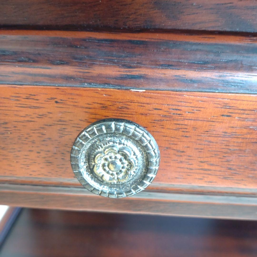 【カリモク】ダークブラウン　木製キャビネット オールドカリモク　電話台