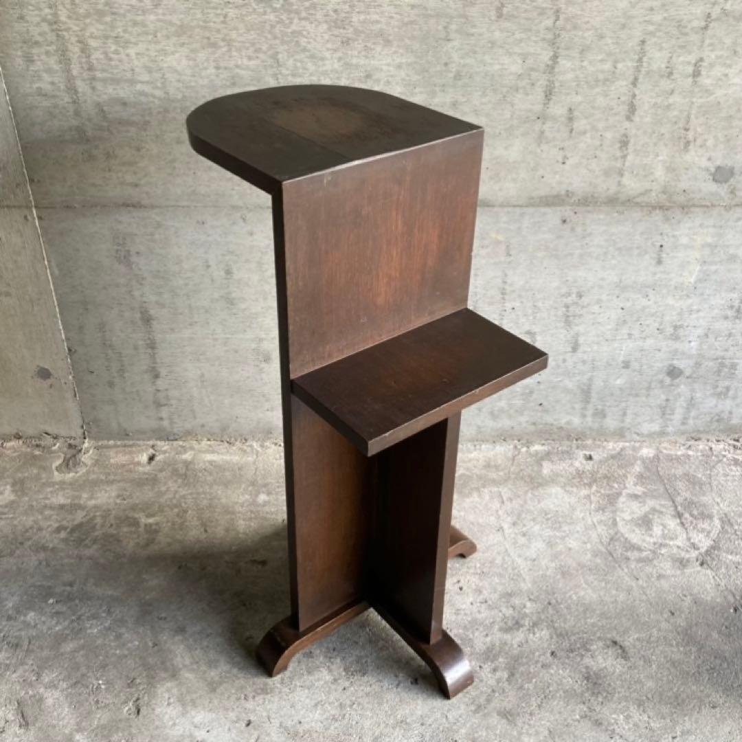 古い味のある飾り台 サイドテーブル 棚 シェルフ ラック スタンド 木製 レトロ