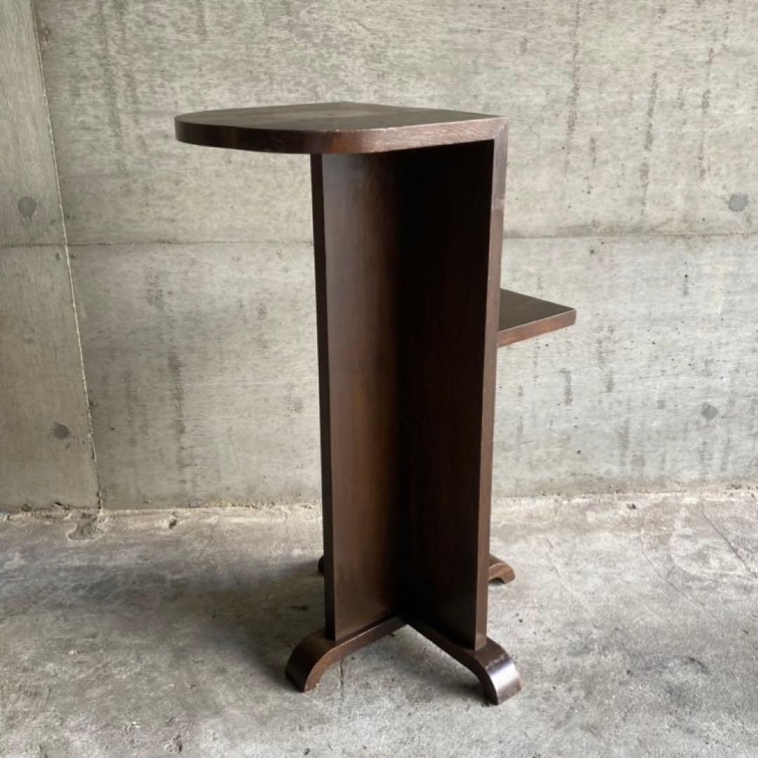 古い味のある飾り台 サイドテーブル 棚 シェルフ ラック スタンド 木製 レトロ