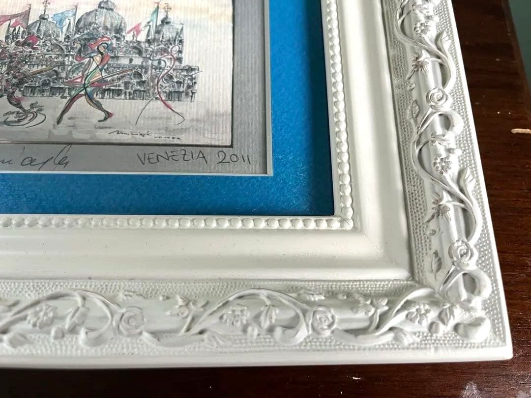 Gianfranco Missiaja 額装付きリトグラフ　ベネチア仮面舞踏会