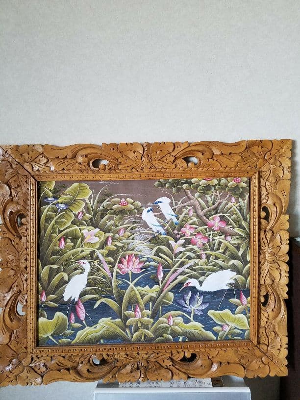 インテリア雑貨 布絵 額付き