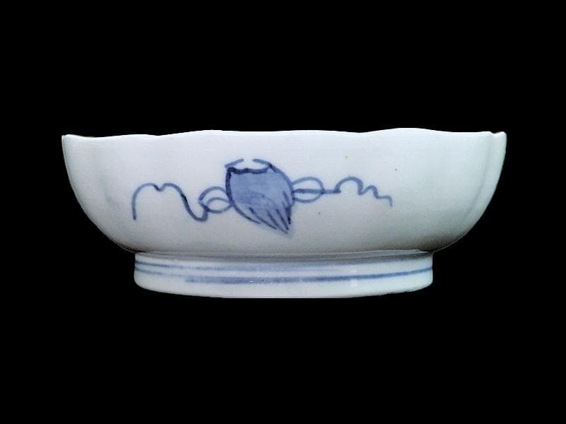 古伊万里  色絵　桐に鳳凰　花の図　膾皿　２客　D124AS-fbrh