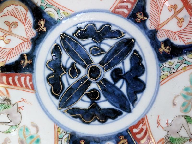 古伊万里  色絵　桐に鳳凰　花の図　膾皿　２客　D124AS-fbrh