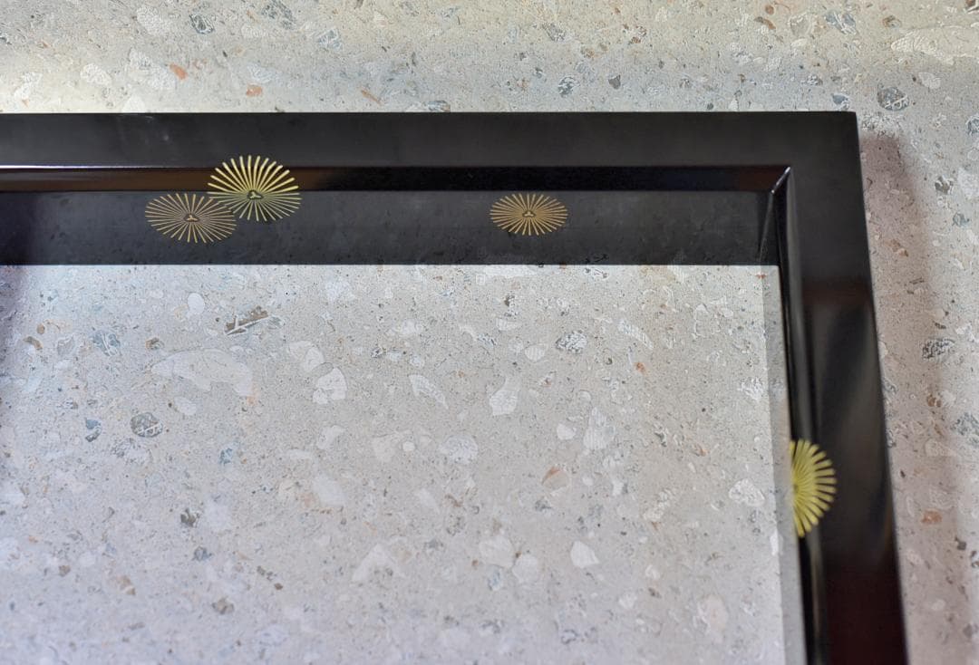 値下げ、真塗蒔絵炉縁　【極上品】お茶道具／共箱囲炉裏